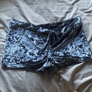 Purple velvet shorts